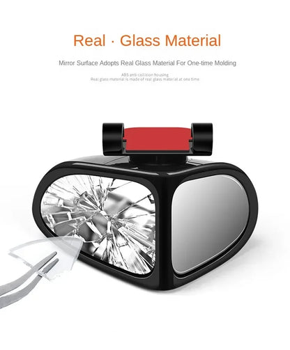 Car Blind Spot Mirror 1 Pair Front Wheel Auxiliary Rearview Double-Sided Mirror Wide Angle Mirror 360 Degree Adjustable for Cars