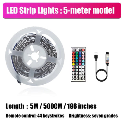 Smart LED Strip Lights, with Wireless Infrared Remote Control, Color Changing & Music Sync with App Control and Remote, USB Powe