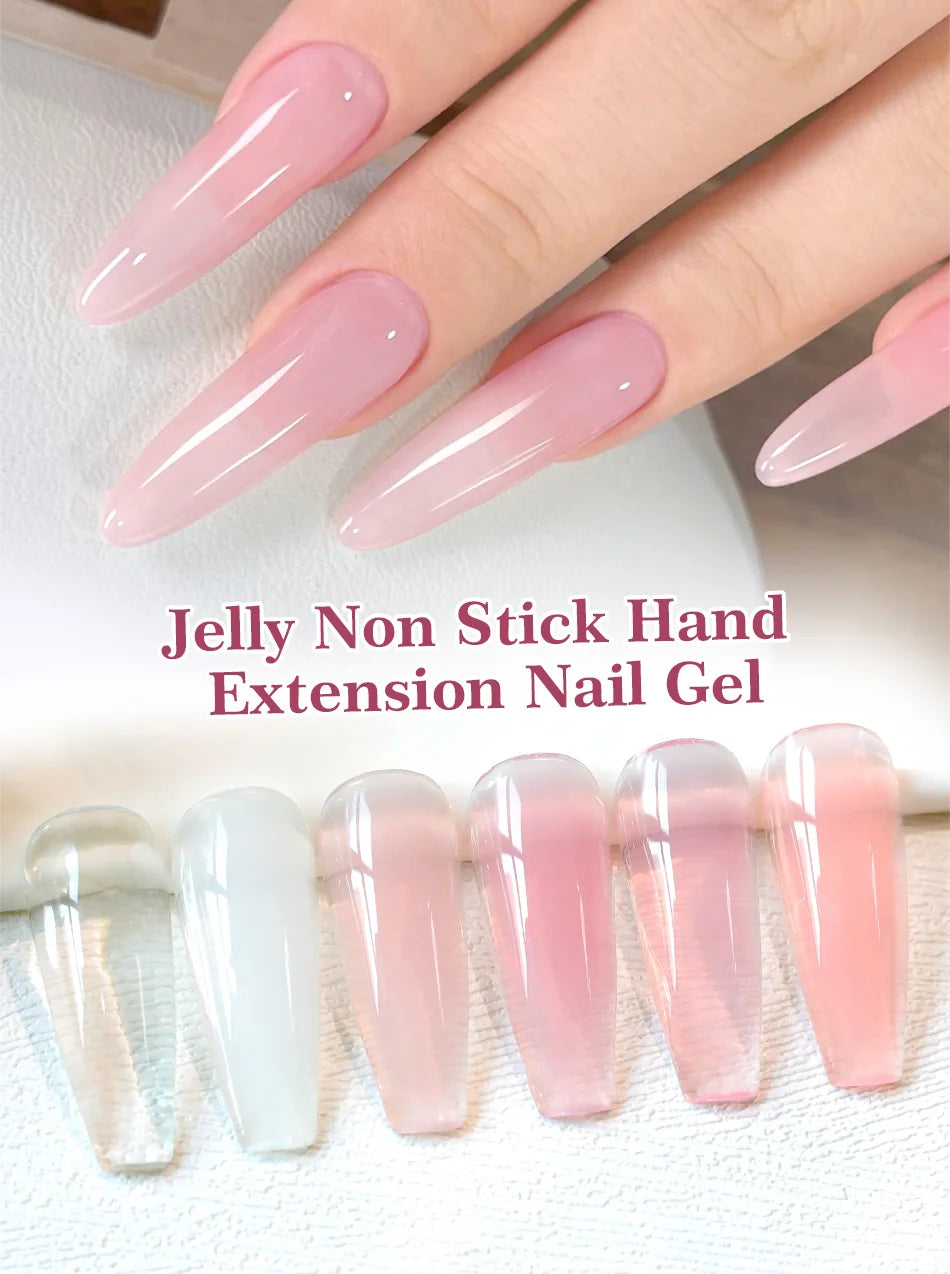 BORN PRETTY 15ml Clear Non Stick Hand Extension Gel Nail Polish for 3D Shaping Nail Art Solid Milky Jelly Hard Gel for Fake Nail