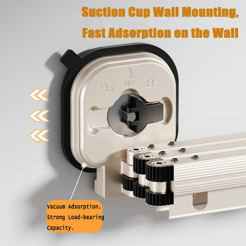 Retractable Clothes Hanger Wall Mounted No Punching Laundry Drying Rack Foldable Drying Racks Space Saving For Bathroom Balcony