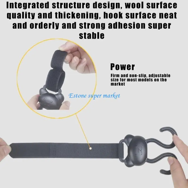 090B Adjustable Strollers Accessory Hanger Clip Double Hook Designing Easy Installation No Tool Required for Busy Parents