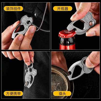 EDC Titanium Alloy  Multifunctional Tools Owl Shape Bottle Opener Portable Mini Wrench Outdoor Tools