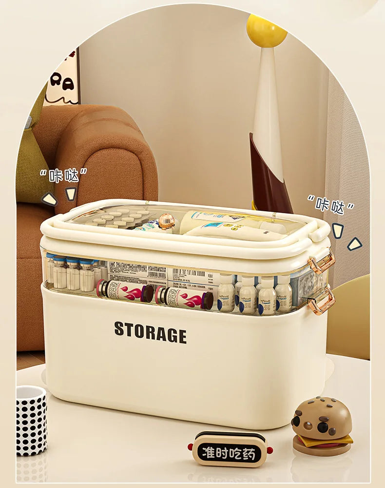 3/4 Layers Large Capacity Family Medicine Organizer Storage Box Portable First Aid Kit Pill Container Emergency Pharmacy Box
