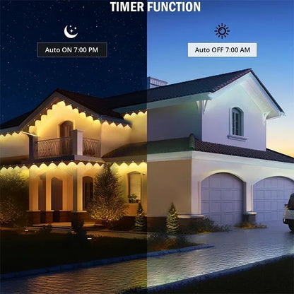 Permanent Outdoor Lights for House Smart Outside Christmas Eaves Light Waterproof Eaves Lights Remote APP Control Music Sync
