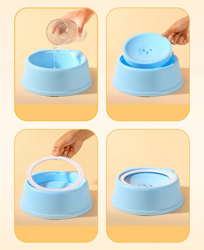 1000ml Anti-splash Dog Drinking Water Bowl Non-Wetting Mouth Floating Pet Bowl for Cats Dogs Puppy Drinking Water Dispenser