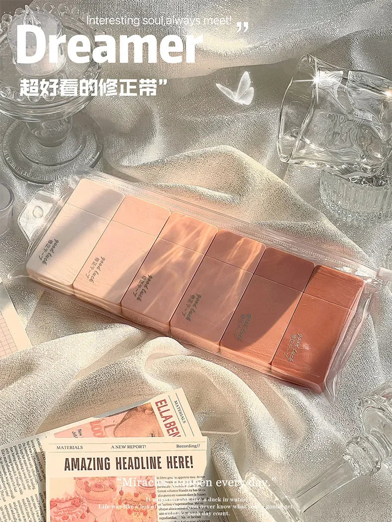 6 Pcs Correction Tape School Supplies Stuff Whiteout Portable Students Study Tools Writing Tapes Kids Tipex