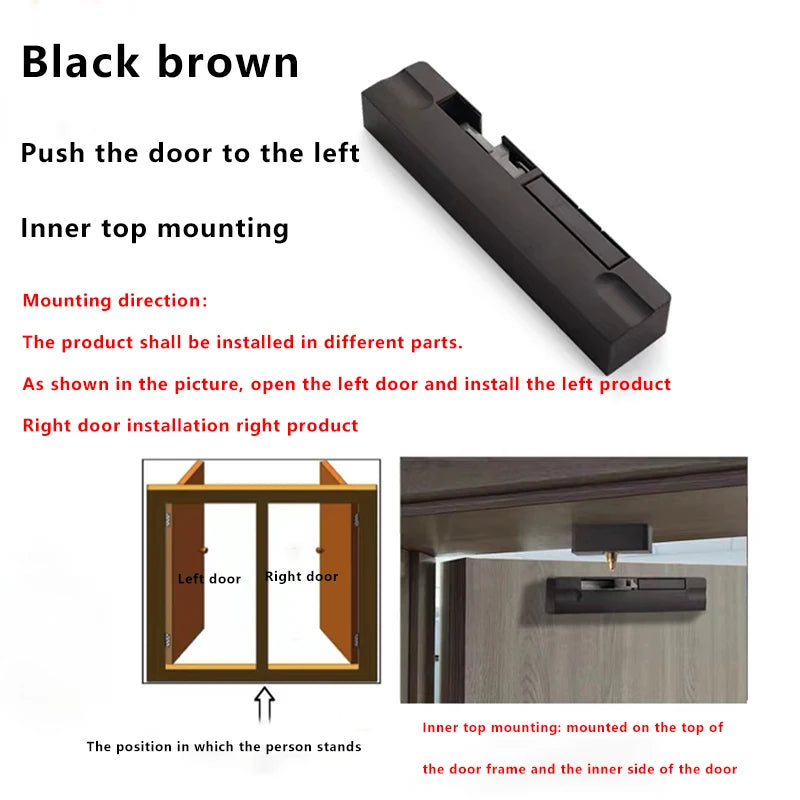 Door Damping Buffer Wooden Door Flat Outward Opening Invisible Door Home Closing Silent Hydraulic Door Closer Anti-pinch