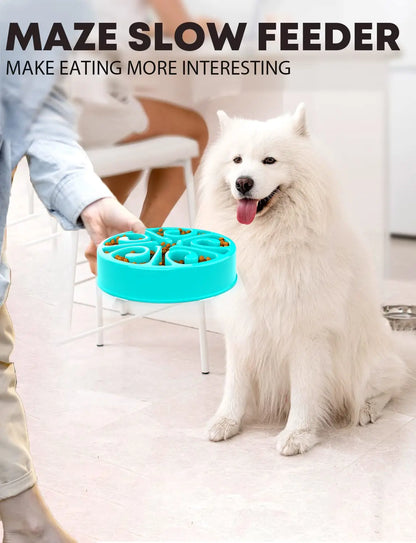 Pet Dog Slow Feeder Bowl Fun Non Slip Anti-Gulping Slower Food Feeding Dishes Eco Dog Bowl for Large Medium Small Dogs Puppy