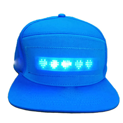 Luminous LED Cap DIY Message And Picture Bluetooth Control Fashion Apparel Accessories LED Decor Glowing Baseball Cap
