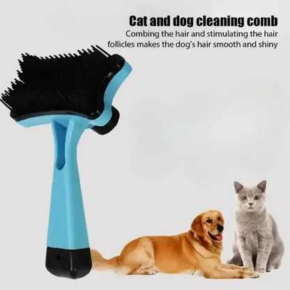 Pet Hair Removal Brush Gentle on Skin Static Free for Cats Dogs One Click Button Massage Comb Removes Loose Fur Static-free Bris