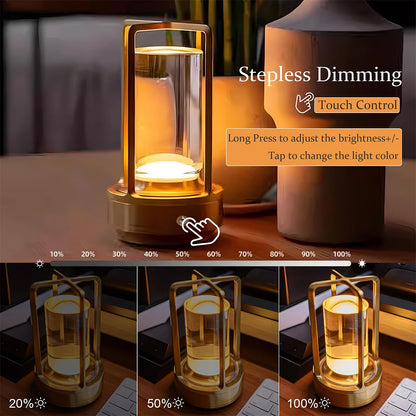 Led Touch Night Table Lamp Aluminium Light Rechargeable Cordless Home Lights Bedroom Desk Restaurant-creative Reading Decorative