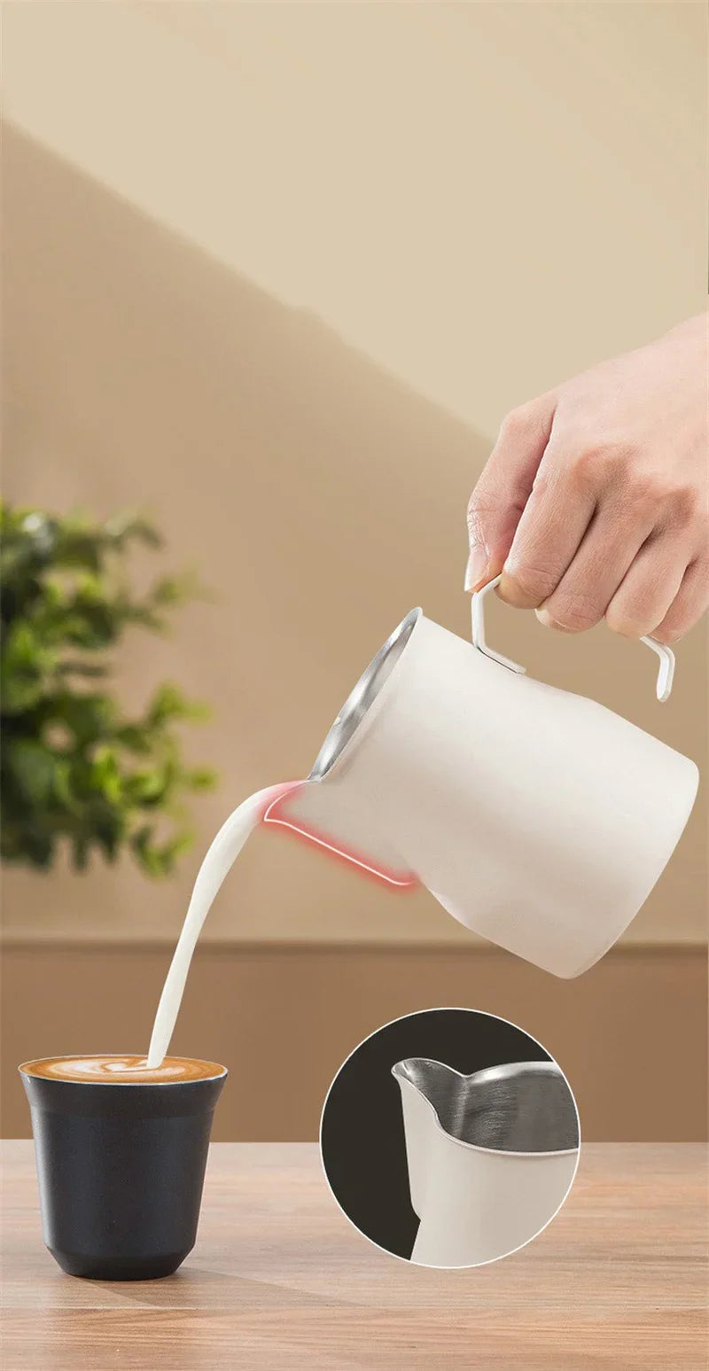 Coffee Milk Frothing Pitcher Jug Stainless Steel With Scale Espresso Steaming Pitchers Professional Milk Foam Jug Barista Craft