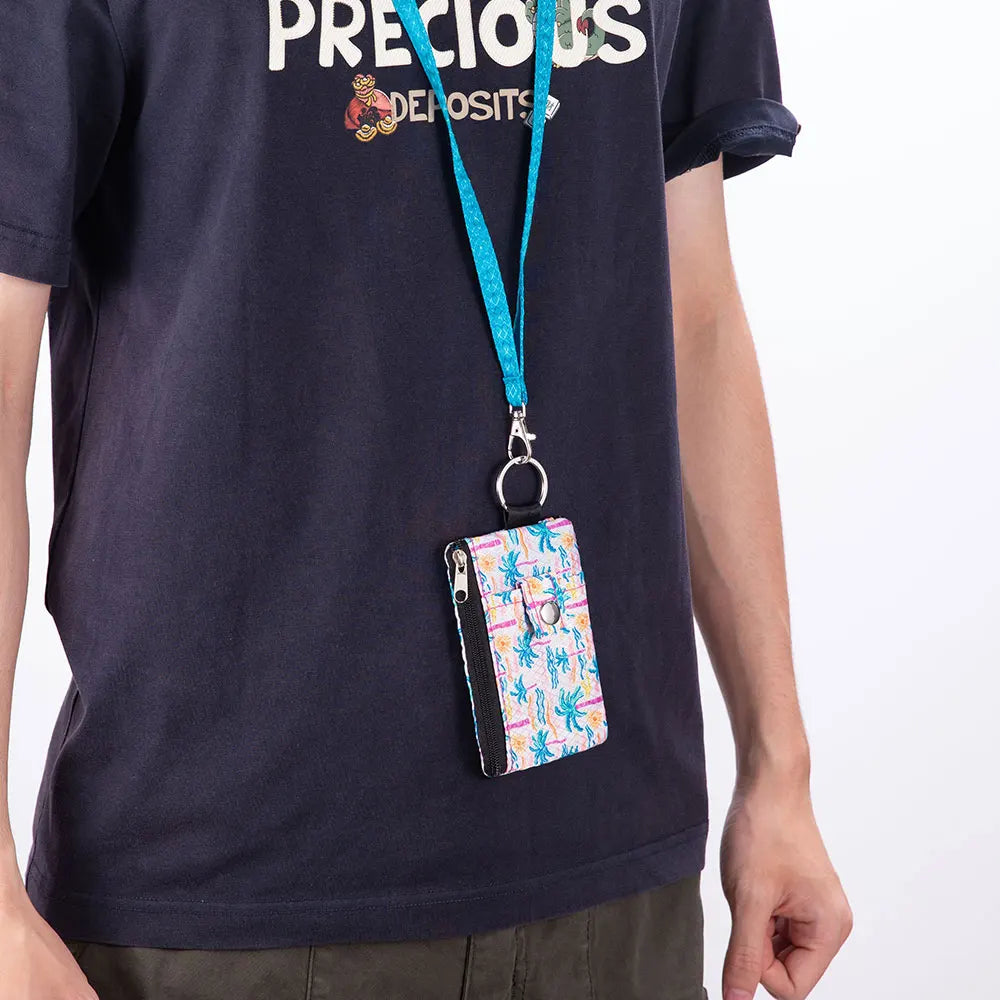 RFID Blocking Small Wallet Lightweight Slim Mini Wallet with Card & Clear ID Window - Zippered, Key Ring