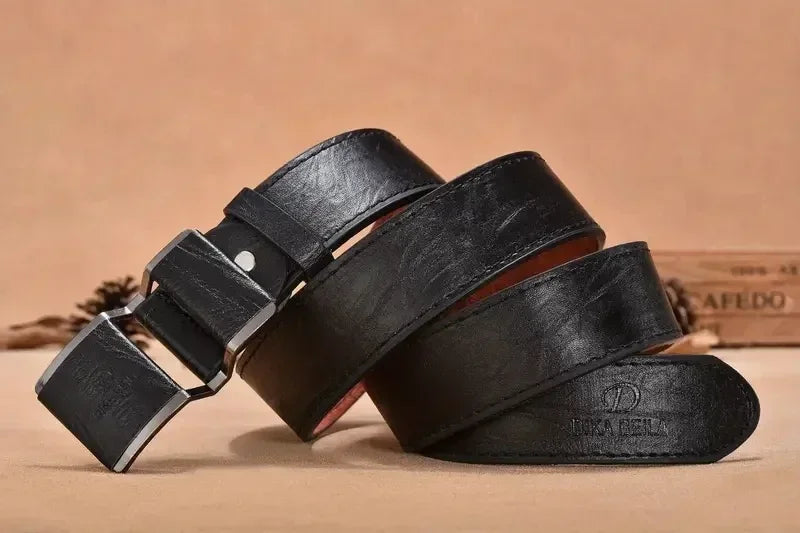 Men's Business Belt Smooth Buckle Leisure Belt Jeans Belt Suit Pants Belt