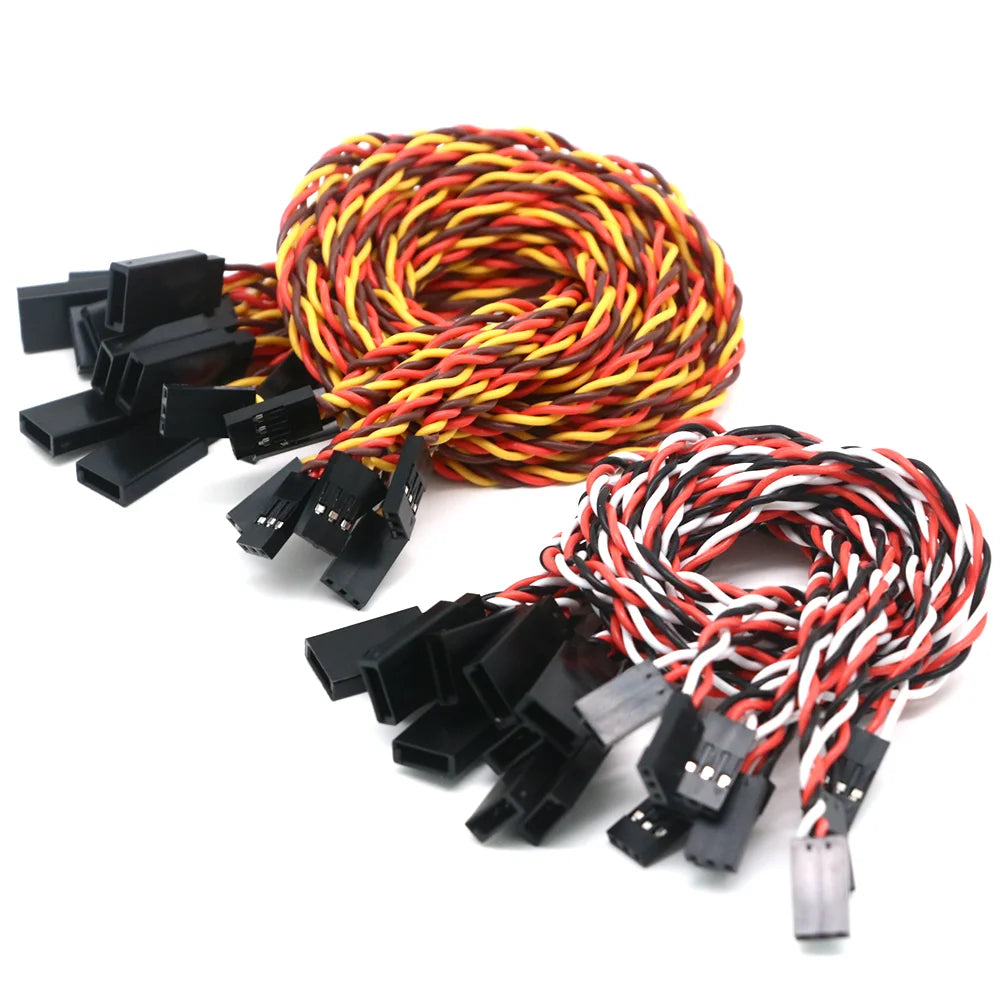 10pcs 10 / 15 / 30 / 50 / 100cm Servo Extension Cable 30 / 60 core For Futaba JR Anti-interference Servo For RC Helicopter Part/