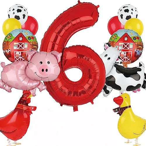 Farm Animals Tableware Plates Cups Napkins Tablecloth Farm Birthday Party Decor Birthday Banner Farm Animals Pig Cow Balloon
