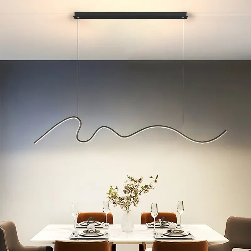Dining Room Lamp Chandelier Light Luxury Lamps Modern Minimalist Dining Room Dining Table Bar Nordic Minimalist Strip 2025 New