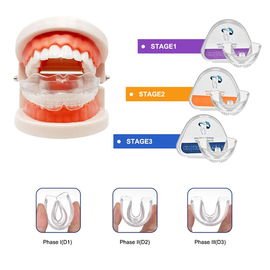 Dental Appliance Tooth Orthodontic Braces TrainerSet for Adults Orthotics Tooth Retainers Alignment 3 Phases Teeth Straightener