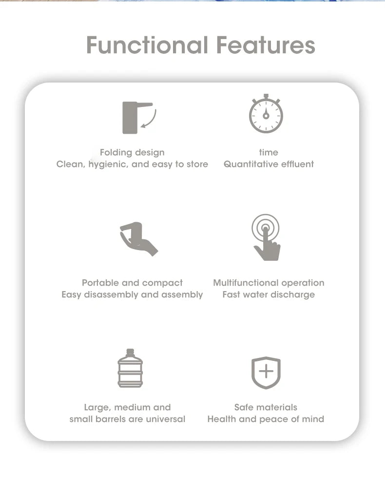 Water Dispenser Water Pump Electric Bottle Pump Mini Portable Water Pump Usb Foldable Household Automatic Water Dispenser