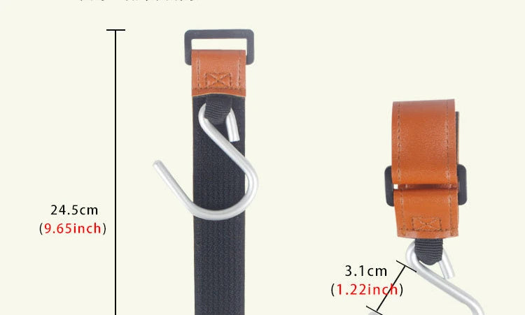 Baby Stroller Hooks 2Pcs Leather Hook  for Hanging Diaper Bags Kindergarten Universal Accessory