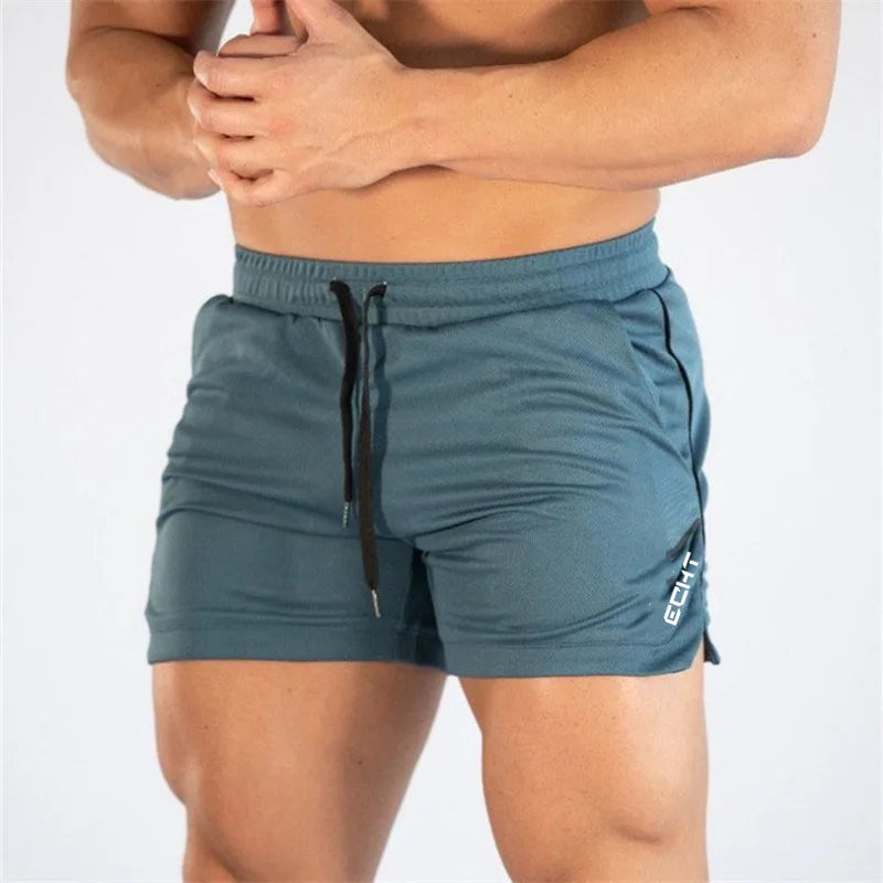 2024 New Fitness Big Muscle Man Fitness Slim Shorts Run And Train On The Beach With Pull Rope And Three Point Fitness Shorts