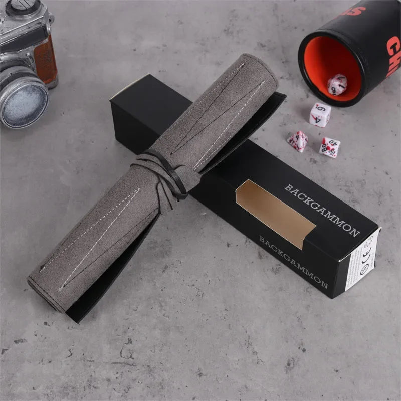 Roll Up Backgammon Sets Portable Travel Board Games Set For Adults And Kids Foldable PU Leather Classic Chess Board Roll-Up