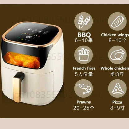 Smart Air Fryers 10L Large-capacity Household Multi-functional Smart Oil-free Smokeless Electric Oven AirFryers 220V