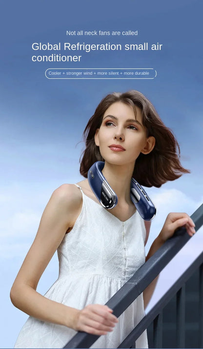 10000mAh Portable Neck Fan Mini Bladeless Silent Neckband Fan USB Rechargeable 3 Speeds Mute Wireless Electric Neck Cooler Fans