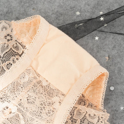 3PCS Hollow Out See Through Underpants Comfortable Briefs Sexy Ladies Lace Transparent Panties Low-Rise Lingerie