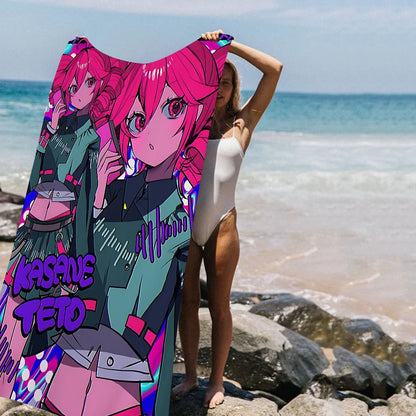 T-TETO K-Kasane Anime Cartoon Beach Towel Cute Kawaii Room Decor Bath Girls Children Hand Towels For Bathroom Shower