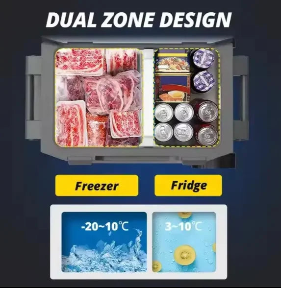 2025 Original 12/24V Solar Car Fridge Portable and Mobile Fridge for Car with Battery and Camping