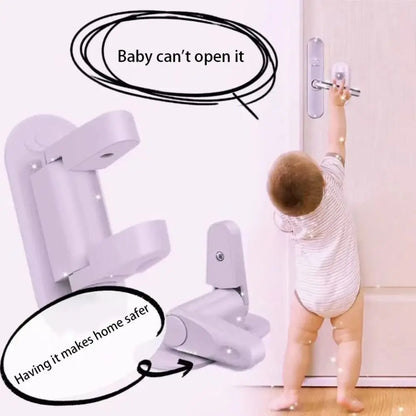 Childproof Anti-theft Door Stopper for Girls Easy-Install White Baby Safety Door Lock Universal Door Lever Lock Home