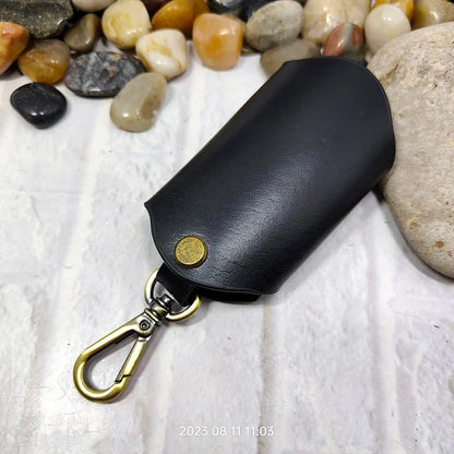 blongk Car Key Case on Waist Small Key Pouch Genuine Leather Key Organizer Key Bag Mini Car Key Holder Men Women 1608