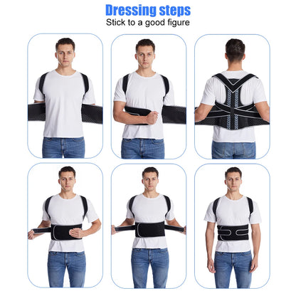 Posture Corrector for Men Women - Adjustable Back Brace for Upper&Lower Back Pain - Lumbar & Shoulder Support to Improve Posture