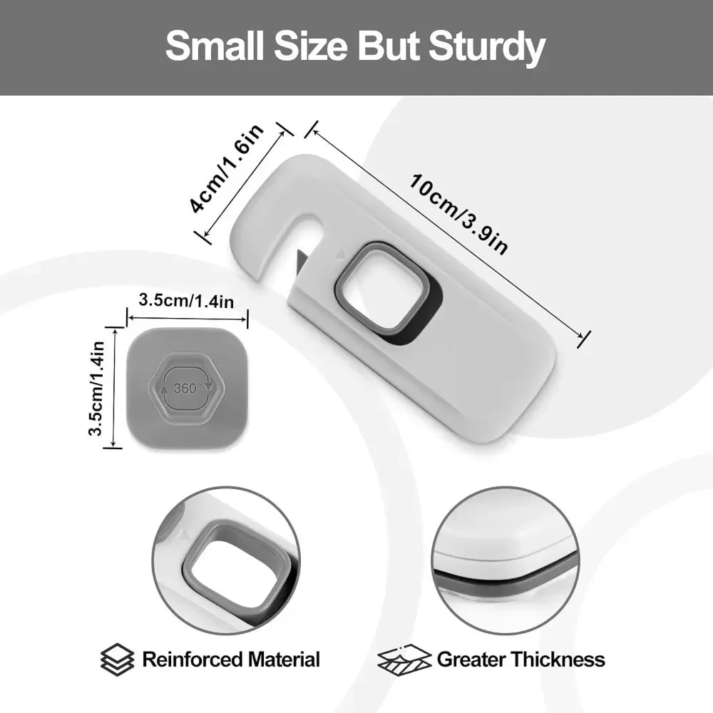 1-piece Safety Child Protection Double Door Refrigerator Lock, Cabinet Lock, No Tools or Drills Required, Strong Adhesive, Gray