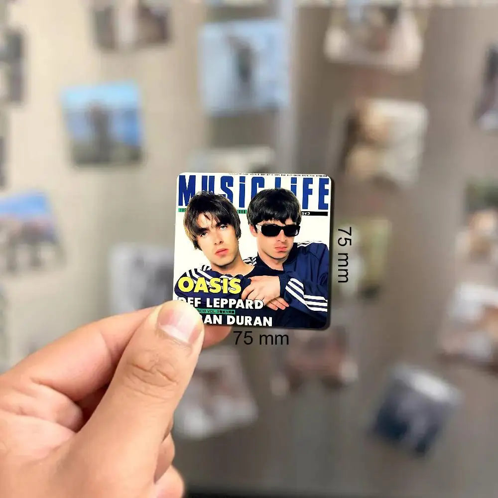 Rock O-Oasis Band  Fridge Magnet Photo Personalized For Office Family Kitchen Refrigerator Friends Gift Holiday Decor