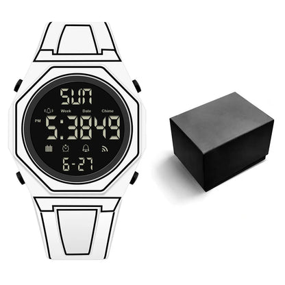Modern Simple Sketch Creative Athleisure Watch Creative Design Octagonal Waterproof Watch Comic Style Electronic Watch