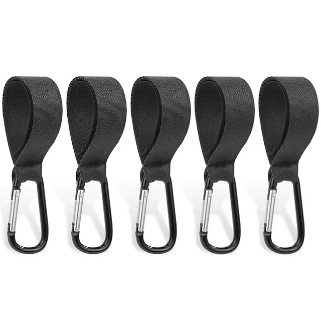 2/3/5pcs Baby Stroller Hook Strollers Accessory Aluminum Alloy Hooks Hook and Loop Fasteners Diaper Bag Hanger Organizer Hook