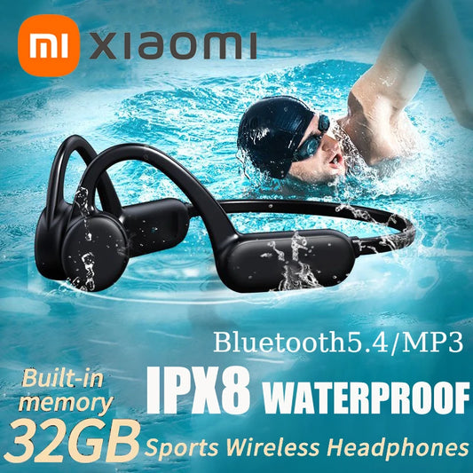 Xiaomi Bone Conduction Headphones IPX8 Waterproof MP3 32GB Bluetooth5.4 Wireless Headphones With Mic Swimming Sports Fitness