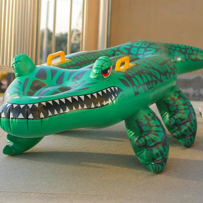 Inflatable Floating Row Children Adults Water Toys Crocodile Shape Simulation Inflatable Animal for Swimming Kids Pool