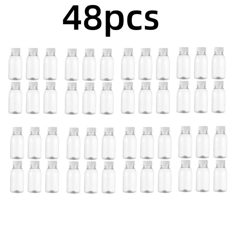 6pcs Small Plastic Bottle 100ml Milk Bottles Small Juice Bottles Leakproof Milk Bottles Portable Beverage Bottles Plastic Water