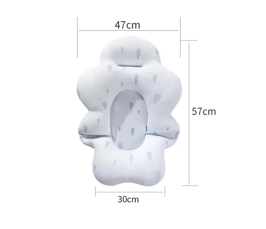 Baby Bath Seat Support Mat Newborn bath Tub Seat Baby Bath Tub Nonslip Pad Safety Bath Support Soft Cushion Mat Pillow 54x41cm