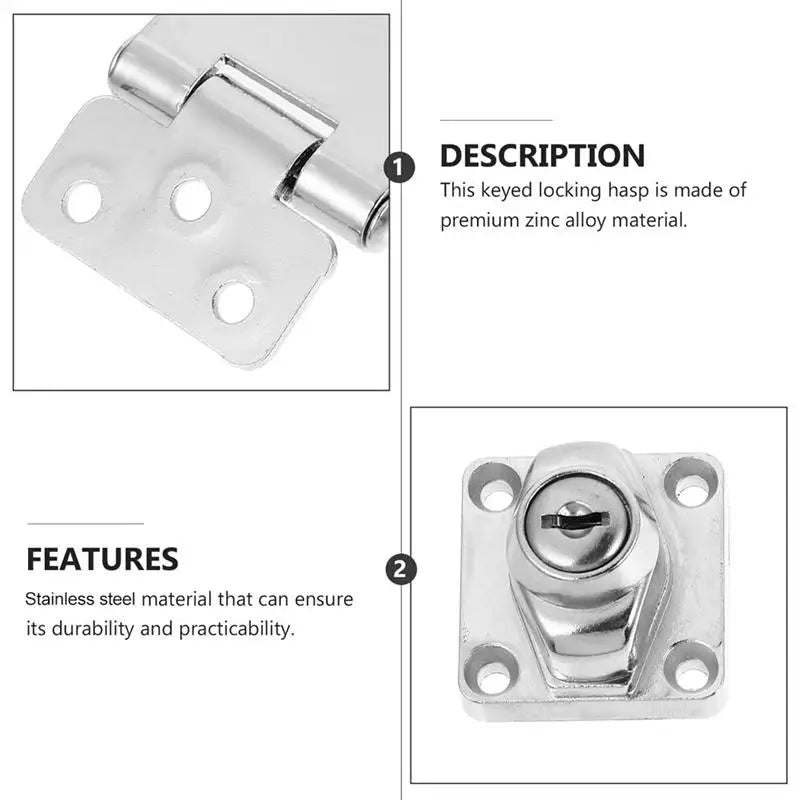 Cabinet Door Locks Stainless Steel Heavy Duty Hasp Locking Latch File Cupboard Drawer Showcase Cabinet Keyed Security