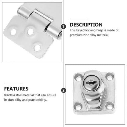 Cabinet Door Locks Stainless Steel Heavy Duty Hasp Locking Latch File Cupboard Drawer Showcase Cabinet Keyed Security