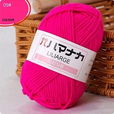 Multi-purpose 25g/ball Milk Cotton Yarn for DIY, Handmade Crafts, Amigurumi, Hats, and Bags
