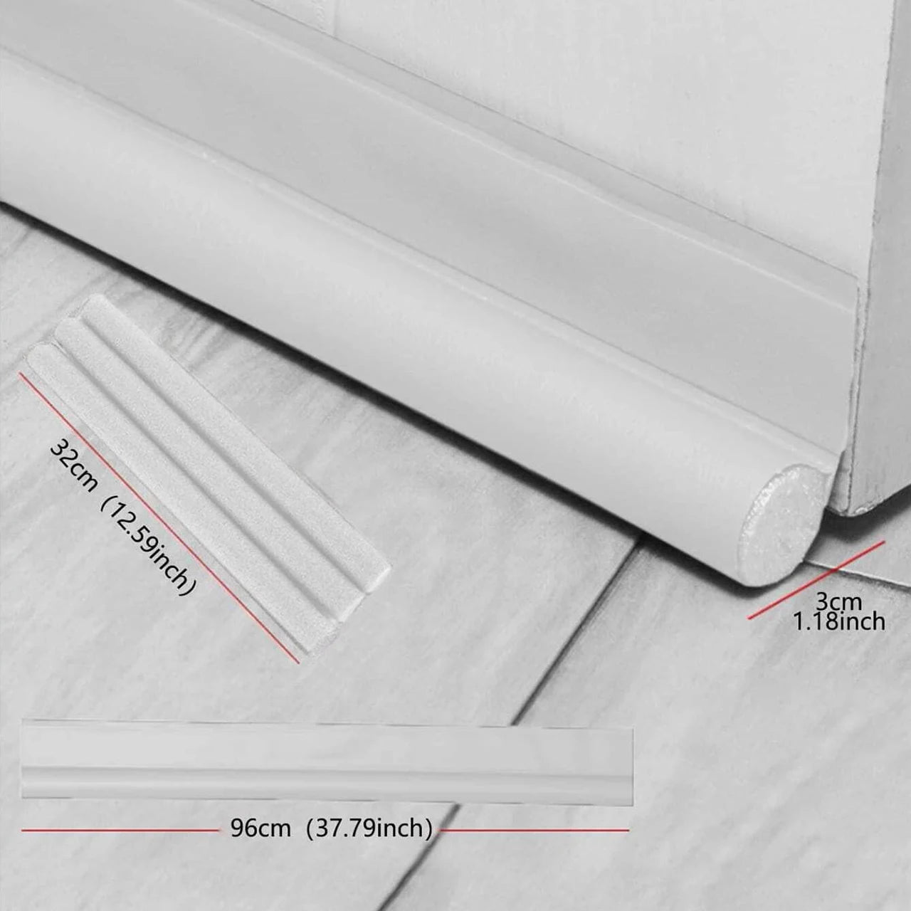 Door Draft Stoppers For Bottom Of Door Adjustable Self-Adhesive Sound-Proof Door Bottom Seal Strip Gap Blocker Foam Weather Stri