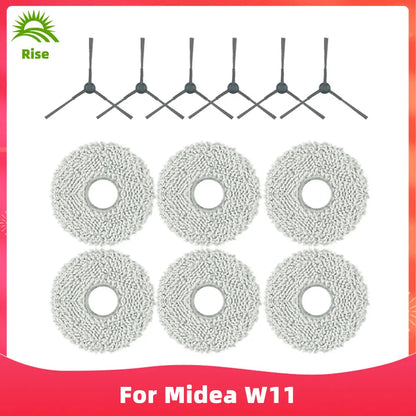 Compatible For Midea V12, V10, W11 Robot Vacuums Spin Side Brush Mop Cloths Rag Spare Part Accessory Replacement
