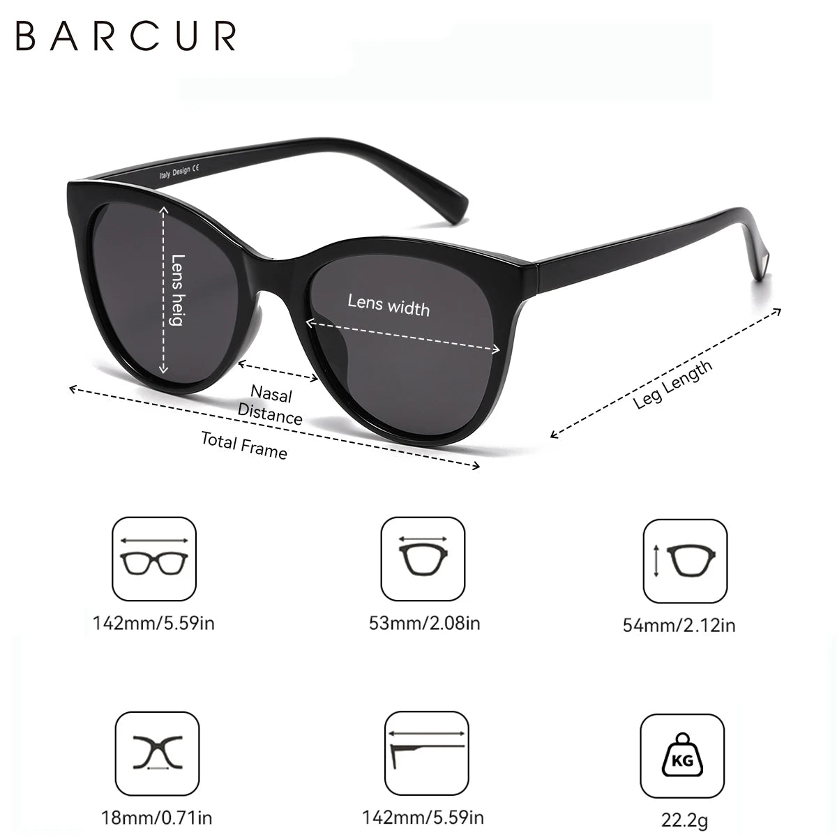 BARCUR 1 PCS Trendy Women's Pink Sunglasses PC Cat Eye Frame Fashion Apparel Accessories Men's and Women's Polarized Sunglasses