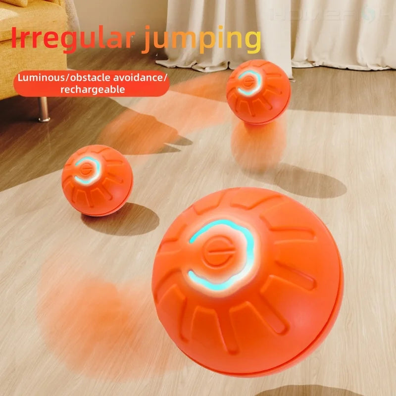 Smart Jumping Ball Pet Toy Auto-Moving Chew-Resistant with USB Charge for Dogs Cats Interactive Play
