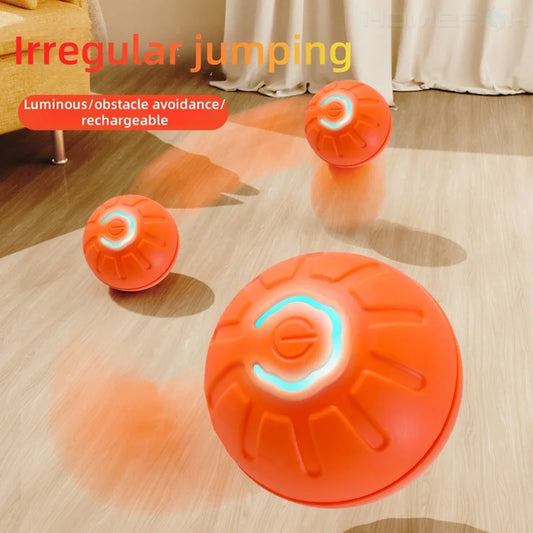 Smart Jumping Ball Pet Toy Auto-Moving Chew-Resistant with USB Charge for Dogs Cats Interactive Play